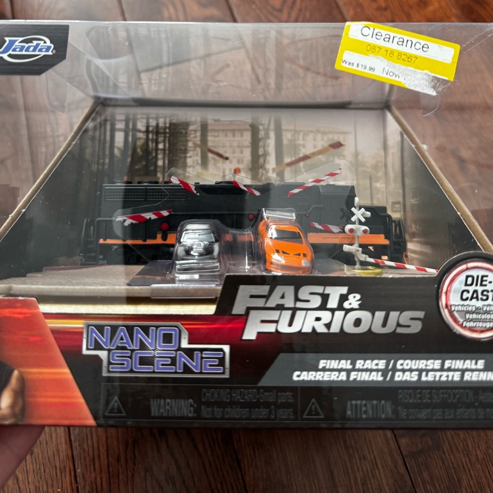 Nano Scene Die-Cast Final Race Playset - Orange & Silver